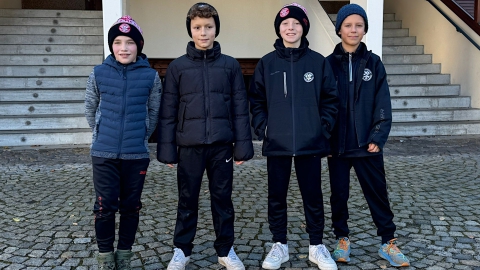 EVF-Talente am Bundesleistungszentrum in Füssen: Torwart Alexander Wirthmüller sowie die Spieler Samuel Bezold, Jakob Haupt und Vincent Bodendörfer 